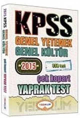 2015 KPSS Genel Yetenek Genel Kültür Çek Kopart Yaprak Test