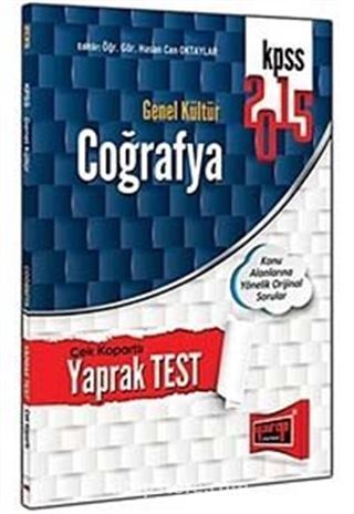 2015 KPSS Genel Kültür Coğrafya Çek Kopart Yaprak Test