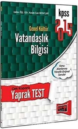 2015 KPSS Genel Kültür Vatandaşlık Bilgisi Çek Kopartlı Yaprak Test