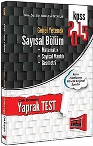 2015 KPSS Genel Yetenek Sayısal Bölüm çek Kopartlı Yaprak Test