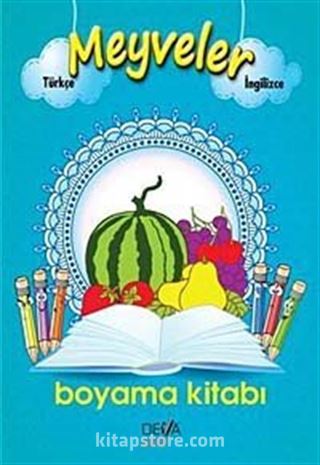 Meyveler Boyama Kitabı (Türkçe-İngilizce)