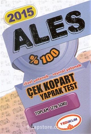 2015 %100 ALES Çek Kopart Yaprak Test (Sözel-Sayısal Yetenek)