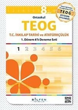 8. Sınıf Ortaokul TEOG T.C. İnkılap Tarihi ve Atatürkçülük 1. Dönem 6'lı Deneme Seti