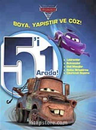 Disney Arabalar 5'i 1 Arada Boya, Yapıştır ve Çöz!