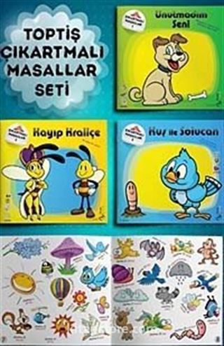 Toptiş Çıkartmalı Masalları Seti (3 Kitap)