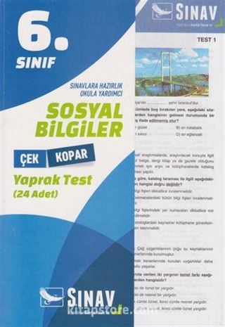 6. Sınıf Sosyal Bilgiler Çep Kopar Yaprak Test (24 Adet)