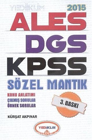 2015 ALES DGS KPSS Sözel Mantık Konu Anlatımı Çıkmış Sorular Örnek Sorular