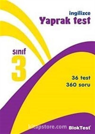 3. Sınıf İngilizce Yaprak Test