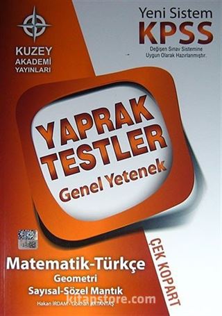 KPSS Genel Yetenek Yaprak Testler Matematik-Türkçe-Geometri Sayısal-Sözel Mantık