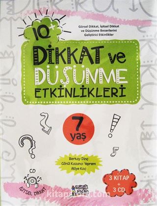 IQ+ Dikkat ve Düşünme Etkinlikleri (7 Yaş 3 Kitap + 3 cd)