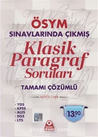 Klasik Paragraf Soruları Tamamı Çözümlü