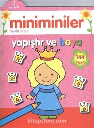 Miniminiler Yapıştır ve Boya (Pembe Kitap)