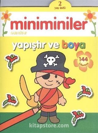 Miniminiler Yapıştır ve Boya (Sarı Kitap)