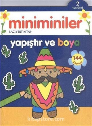 Miniminiler Yapıştır ve Boya (Lacivert Kitap)