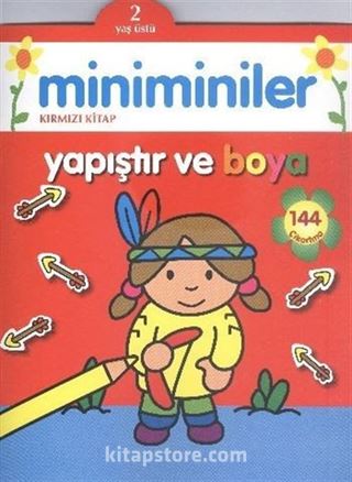 Miniminiler Yapıştır ve Boya (Kırmızı Kitap)