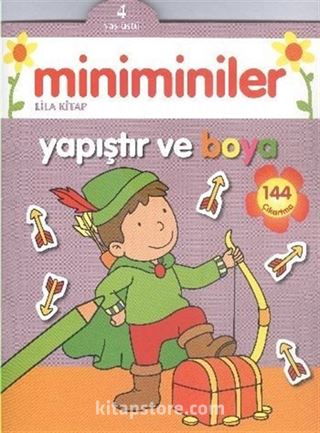 Miniminiler Yapıştır ve Boya (Lila Kitap)