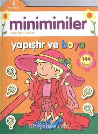 Miniminiler Yapıştır ve Boya (Turuncu Kitap)