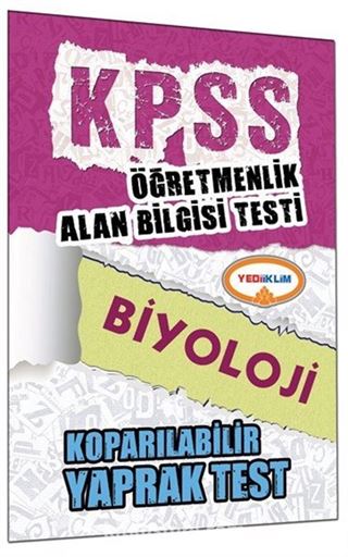 2015 ÖABT Biyoloji Koparılabilir Yaprak Test