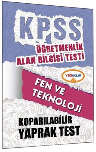 2015 KPSS ÖABT Fen ve Teknoloji Kopartılabilir Yaprak Test