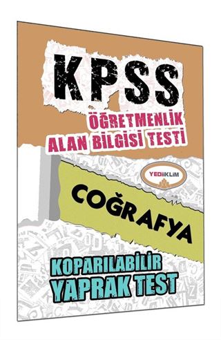 2015 KPSS ÖABT Coğrafya Koparılabilir Yaprak Test