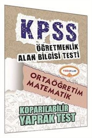 2015 KPSS ÖABT Ortaöğretim Matematik Koparılabilir Yaprak Test