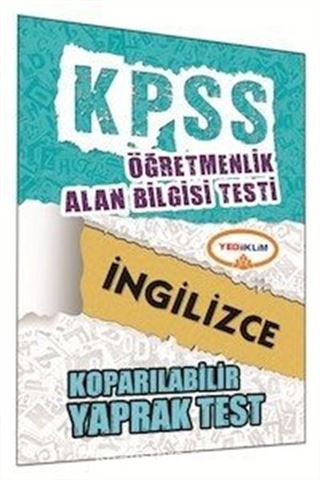 2015 KPSS ÖABT İngilizce Koparılabilir Yaprak Test