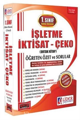 AÖF 1. Sınıf Bahar Dönemi İşletme İktisat Çeko Öğreten Özet ve Sorular (AF-112-İİÇ)