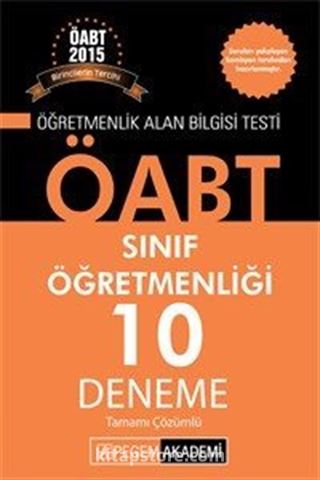 2015 KPSS ÖABT Sınıf Öğretmenliği Tamamı Çözümlü 10 Deneme