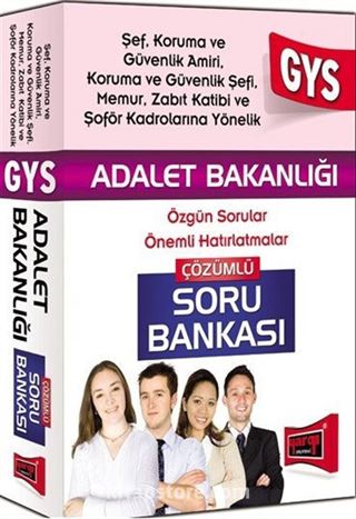 2015 GYS Adalet Bakanlığı Çözümlü Soru Bankası (Özgün Sorular-Önemli Hatırlatmalar) (Şef Koruma ve Güvenlik Amiri, Koruma Güvenlik Şefi, Memur, Zabıt Katibi ve Şoför Kadrolarına Yönelik