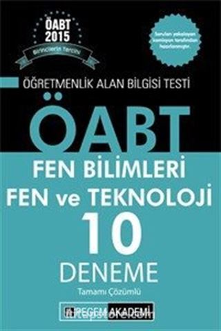 2015 KPSS ÖABT Fen Bilimleri Fen ve Teknoloji 10 Deneme