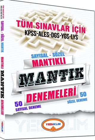 2015 Tüm Sınavlar İçin KPSS-ALES-DGS-YGS-LYS Sayısal-Sözel Mantıklı Mantık Denemeleri (50 Sayısal-50 Sözel Deneme)