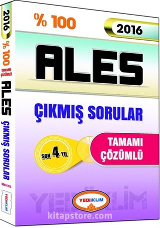 2016 %100 ALES Çıkmış Sorular Son 4 Yıl Tamamı Çözümlü