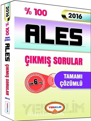 2016 % 100 ALES Tamamı Çözümlü Çıkmış Sorular (Son 6 yıl)