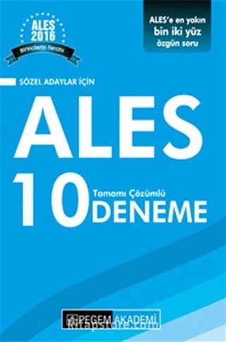 2016 ALES Sözel Adaylar İçin Tamamı Çözümlü 10 Deneme