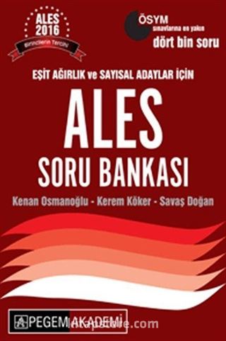 2016 ALES Eşit Ağırlık ve Sayısal Adaylar İçin Çözümlü Soru Bankası