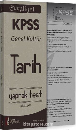 2016 KPSS Tarih Çek Kopar Yaprak Test