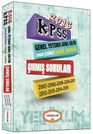 2016 KPSS Genel Yetenek Genel Kültür Tamamı Çözümlü Fasikül Fasikül Çıkmış Sorular