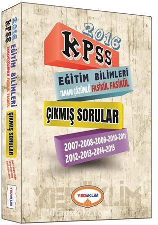 2016 KPSS Eğitim Bilimleri Tamamı Çözümlü Fasikül Fasikül Çıkmış Sorular