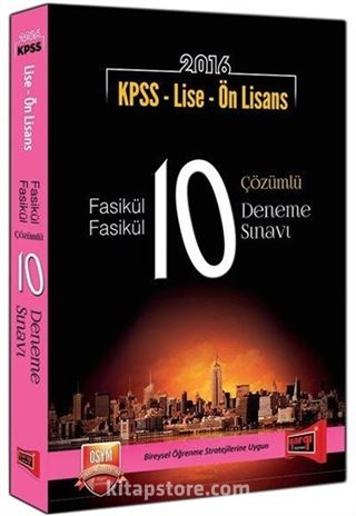 2016 KPSS - Lİse - Ön Lisans Fasikül Fasikül 10 Çözümlü Deneme Sınavı