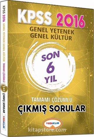 2016 KPSS Genel Yetenek Genel Kültür Son 6 Yıl Tamamı Çözümlü Çıkmış Sorular