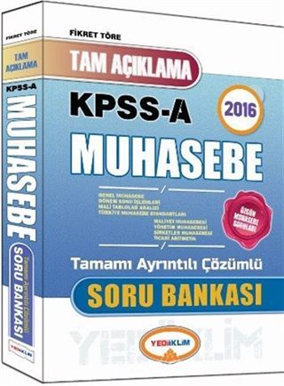 2016 KPSS A Muhasebe Tamamı Ayrıntılı Çözümlü Soru Bankası