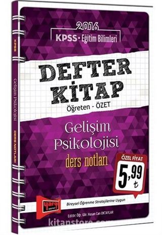 2016 KPSS Eğitim Bilimleri Defter Kitap Gelişim Psikolojisi Ders Notları