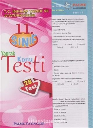 11.Sınıf T.C. İnkılap Tarihi ve Atatürkçülük Yaprak Konu Testi (28 Test)