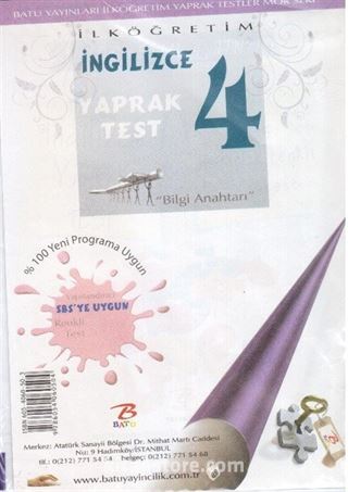 4.Sınıf İngilizce Yaprak Test