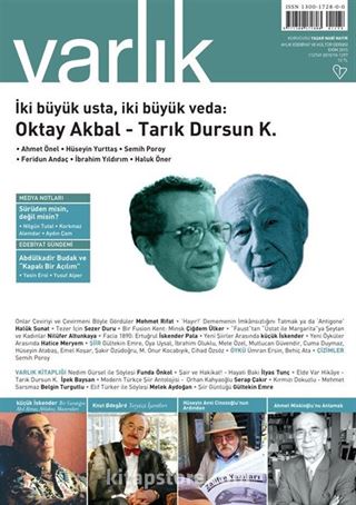 Varlık Aylık Edebiyat ve Kültür Dergisi Ekim 2015