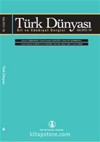 Türk Dünyası Dil ve Edebiyat Dergisi Sayı: 34