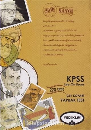 2016 KPSS Lise - Ön Lisans Çek Kopart Yaprak Test