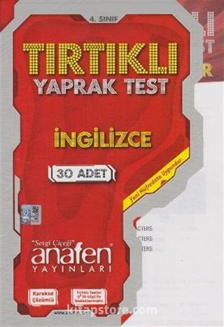 4. Sınıf İngilizce Tırtıklı Yaprak Test (30 Adet)