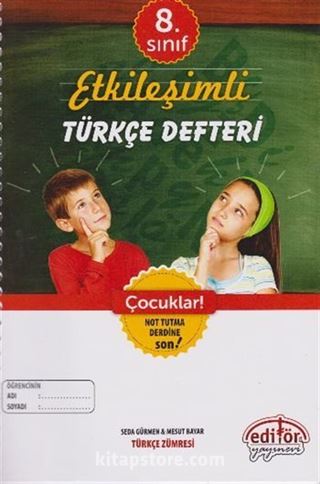 8. Sınıf Etkileşimli Türkçe Defteri