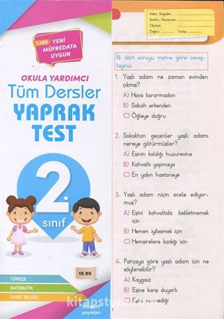 2. Sınıf Tüm Dersler Yaprak Test